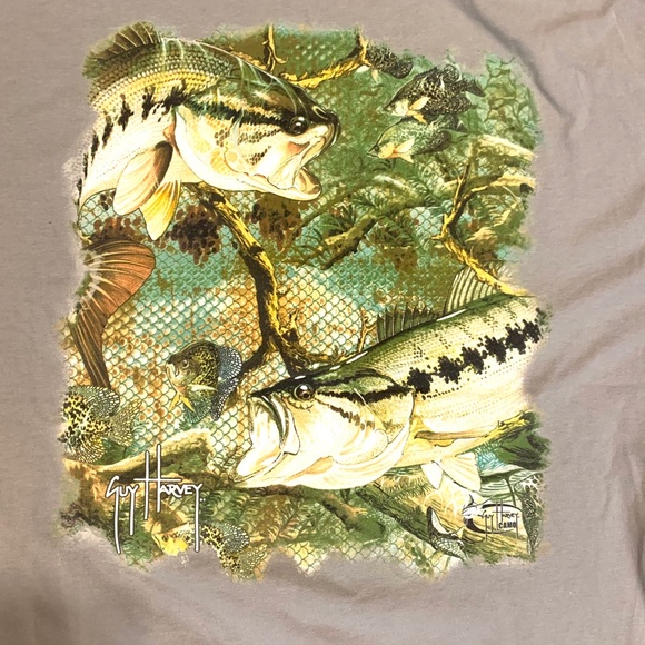 Chemise De Pêche Guy Harvey - Homme Taille L - Manches Longues - Camo Vert